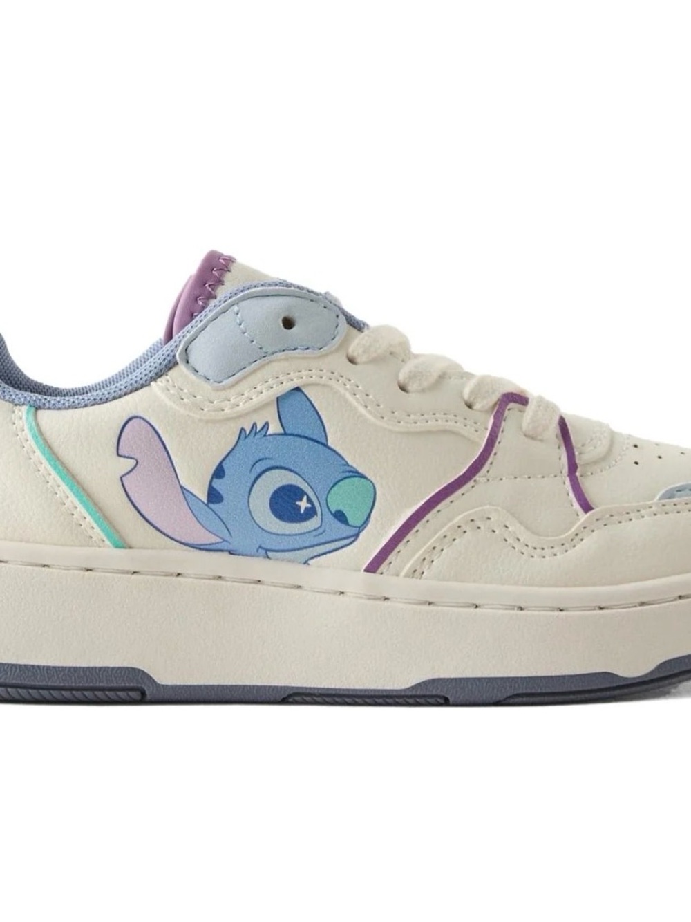 Zara Kids White Sneakers with Purple Trim